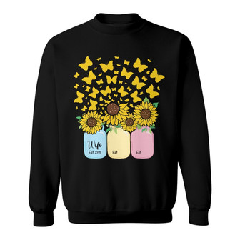 Personalized Mom Grandma Sunflower Butterfly Sweatshirt - Thegiftio UK
