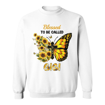 Personalized Mom Grandma Sunflower Butterfly Sweatshirt - Thegiftio UK
