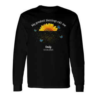 Personalized Mom Grandma Sunflower Long Sleeve Shirt - Thegiftio UK