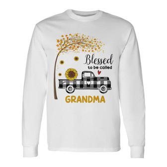 Personalized Mom Grandma Sunflower Truck Long Sleeve Shirt - Thegiftio UK