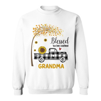 Personalized Mom Grandma Sunflower Truck Sweatshirt - Thegiftio UK