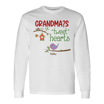 Personalized Mom Grandma Tweet Hearts Long Sleeve Shirt - Thegiftio UK