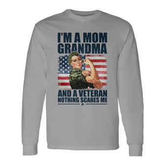 Personalized Mom Grandma Veteran White Long Sleeve Shirt - Thegiftio UK