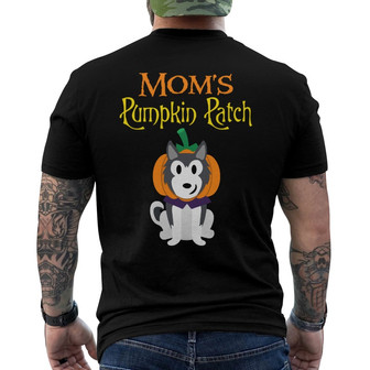 Personalized Moms Pumpkin Patch Dog Halloween Back Print T-Shirt - Thegiftio UK