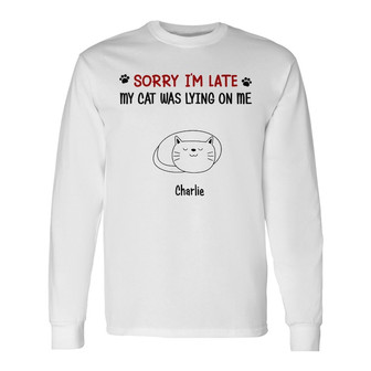 Personalized My Cats Were Laying On Me Long Sleeve Shirt - Thegiftio UK