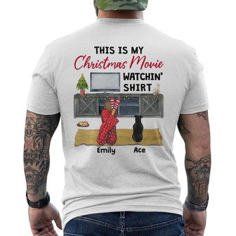 Personalized My Christmas Movie Watching Back Print T-Shirt - Thegiftio UK