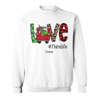 Personalized Nana Grandma Red Truck Christmas Sweatshirt - Thegiftio UK