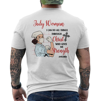 Personalized Nurse Can Do All Things White Back Print T-Shirt - Thegiftio UK