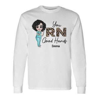 Personalized Nurse Good Hands Long Sleeve Shirt - Thegiftio UK