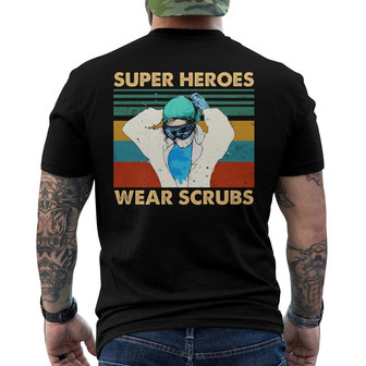 Personalized Nurse Super Heroes Vintage Back Print T-Shirt - Thegiftio UK
