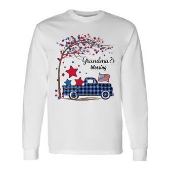 Personalized Patriotic Blessings Mama Grandma Long Sleeve Shirt - Thegiftio UK