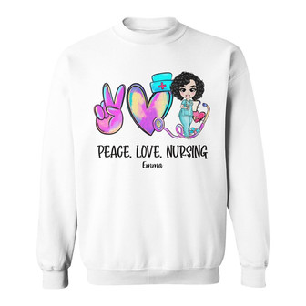 Personalized Peace Love Nurse Sweatshirt - Thegiftio UK