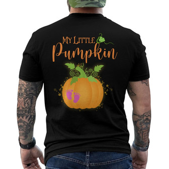 Personalized Pumpkin Halloween Back Print T-Shirt - Thegiftio UK