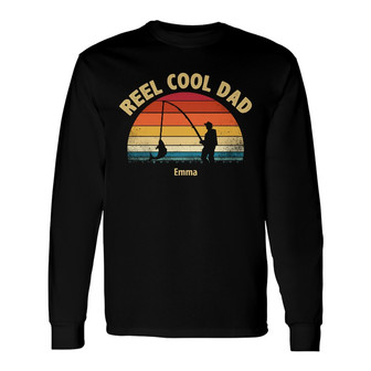 Personalized Reel Cool Dad Grandpa Fishing Long Sleeve Shirt - Thegiftio UK