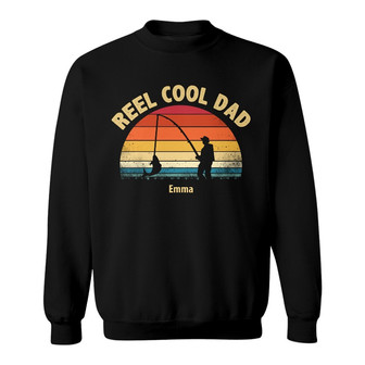Personalized Reel Cool Dad Grandpa Fishing Sweatshirt - Thegiftio UK