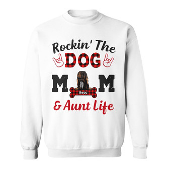 Personalized Rockin' The Dog Mom and Aunt Life Sweatshirt - Thegiftio UK