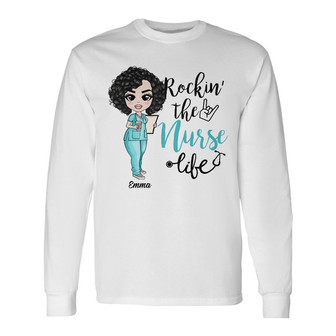 Personalized Rocking The Nurse Life Long Sleeve Shirt - Thegiftio UK