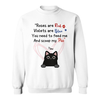 Personalized Rose Are Red Cat Sweatshirt - Thegiftio UK