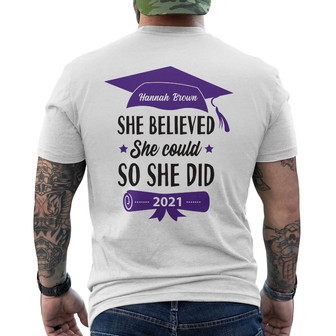 Personalized She Believe She Could Back Print T-Shirt - Thegiftio UK