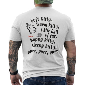Personalized Soft Kitty Warm Kitty Cat Back Print T-Shirt - Thegiftio UK