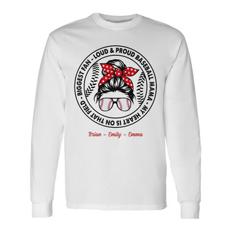 Personalized Softball Baseball Mom Grandma Long Sleeve Shirt - Thegiftio UK