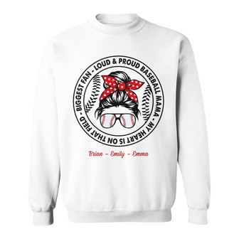 Personalized Softball Baseball Mom Grandma Sweatshirt - Thegiftio UK