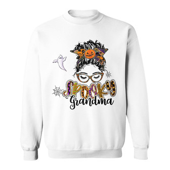 Personalized Spooky Mom Grandma Fall Halloween Sweatshirt - Thegiftio UK