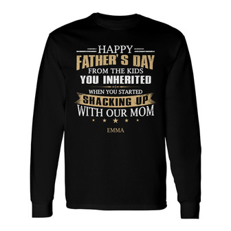 Personalized Step Dad Happy Father Day Long Sleeve Shirt - Thegiftio UK