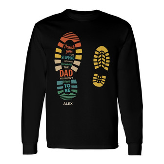 Personalized Step Dad Thank You Long Sleeve Shirt - Thegiftio UK
