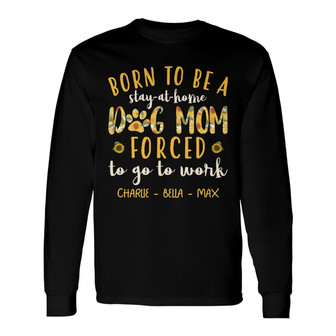 Personalized Sunflower Dog Mom FD Long Sleeve Shirt - Thegiftio UK