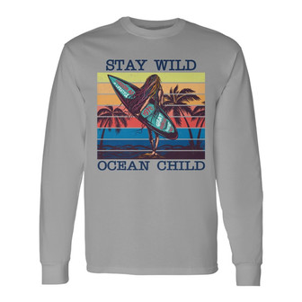 Personalized Surfing Ocean Child White Long Sleeve Shirt - Thegiftio UK