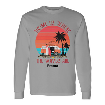 Personalized Surfing White Long Sleeve Shirt - Thegiftio UK