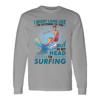 Personalized Surfing White Long Sleeve Shirt - Thegiftio UK