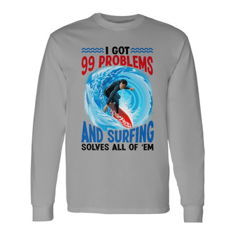 Personalized Surfing White Long Sleeve Shirt - Thegiftio UK