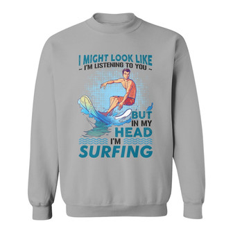 Personalized Surfing White Sweatshirt - Thegiftio UK