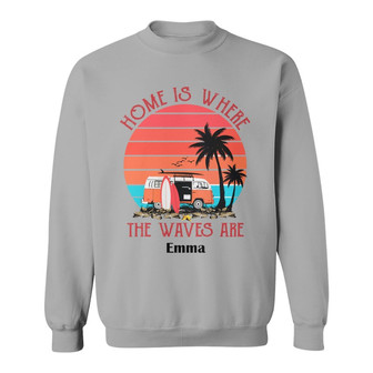 Personalized Surfing White Sweatshirt - Thegiftio UK