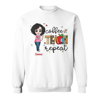 Personalized Teacher Back To School Coffee Teach Sweatshirt - Thegiftio UK