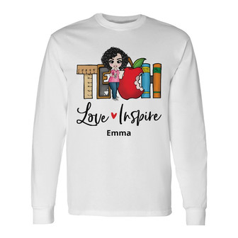 Personalized Teacher Back To School Love Inspire Long Sleeve Shirt - Thegiftio UK