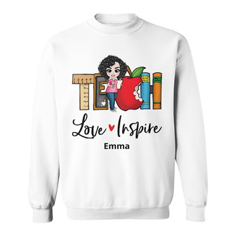 Personalized Teacher Back To School Love Inspire Sweatshirt - Thegiftio UK