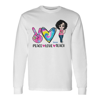 Personalized Teacher Back To School Peace Love Long Sleeve Shirt - Thegiftio UK