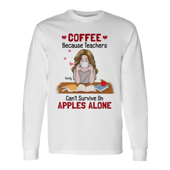 Personalized Teacher Coffee Long Sleeve Shirt - Thegiftio UK