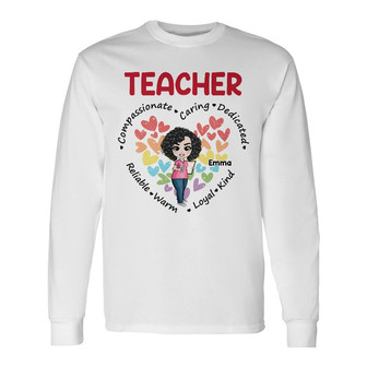 Personalized Teacher Compassionate Caring Long Sleeve Shirt - Thegiftio UK