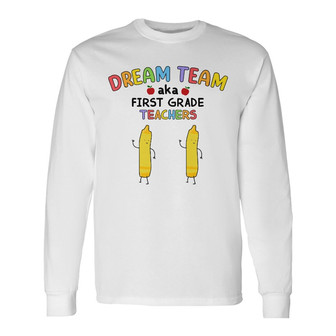 Personalized Teacher Crayon Dream Team Long Sleeve Shirt - Thegiftio UK
