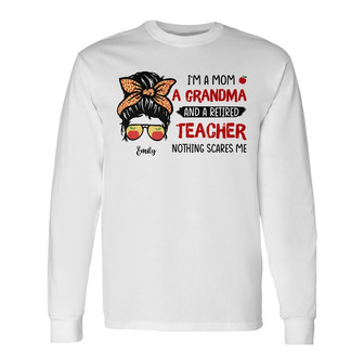 Personalized Teacher Mom Grandma Long Sleeve Shirt - Thegiftio UK