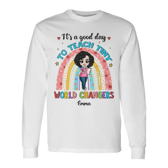 Personalized Teacher Rainbow Back To School Long Sleeve Shirt - Thegiftio UK