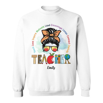 Personalized Teacher Teach Love Inspire Sweatshirt - Thegiftio UK