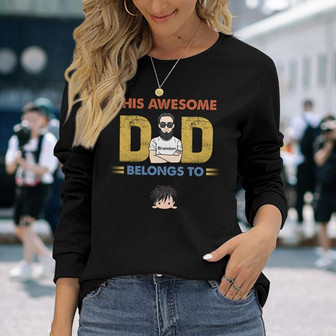 Personalized This Dad Grandpa Long Sleeve Shirt - Thegiftio UK