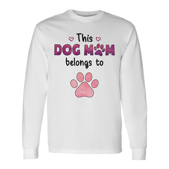 Personalized This Dog Mom Belongs To Watercolor Long Sleeve Shirt - Thegiftio UK