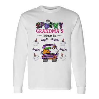 Personalized This Spooky Grandma Fall Halloween Long Sleeve Shirt - Thegiftio UK