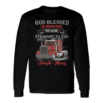 Personalized Truck Couple God Blessed Long Sleeve Shirt TID - Thegiftio UK